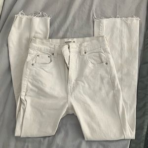 Pull & Bear white straight leg jeans (ankle crop)